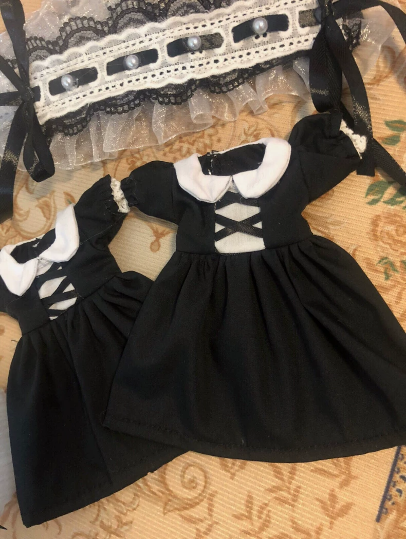 Charming Blythe Doll Maid Outfit – Elegant Black & White Dress Set with Headband & Lantern Pants for Doll Photography & Play - Image 7