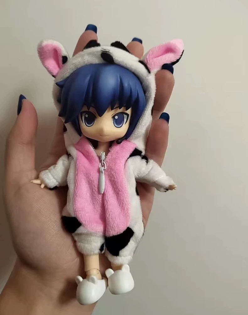 Adorable Cow Plush Onesie for OB11 Dolls – Soft, Snug & Playful Miniature Outfit - Image 1