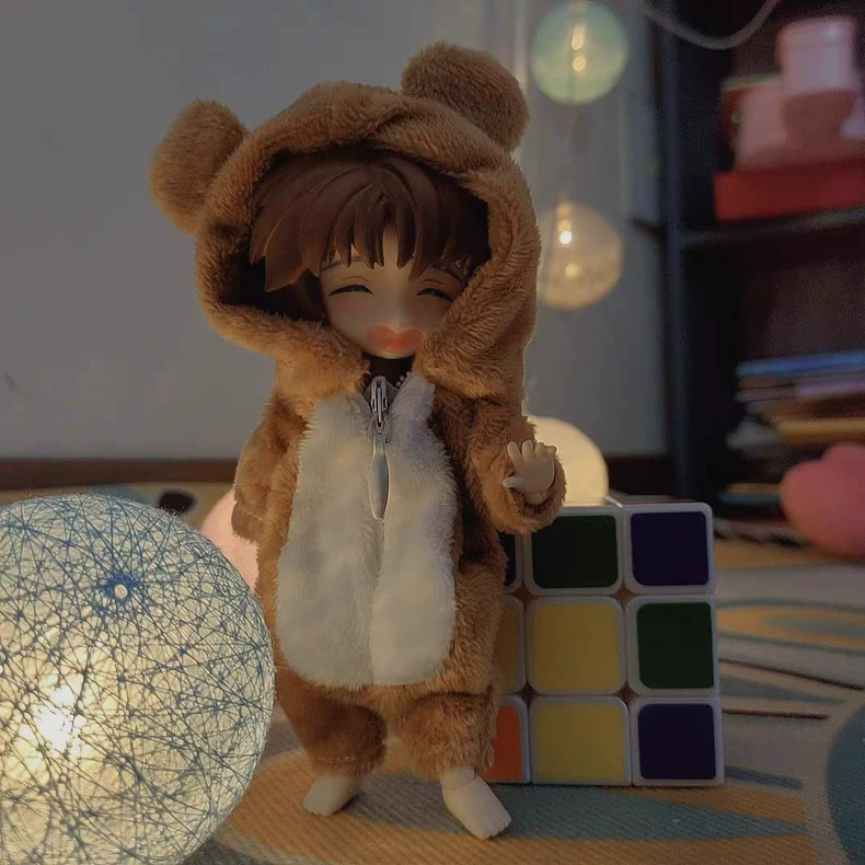 Adorable Bear Onesie Outfit for OB11 & BJD Dolls – Plush & Premium Quality - Image 1
