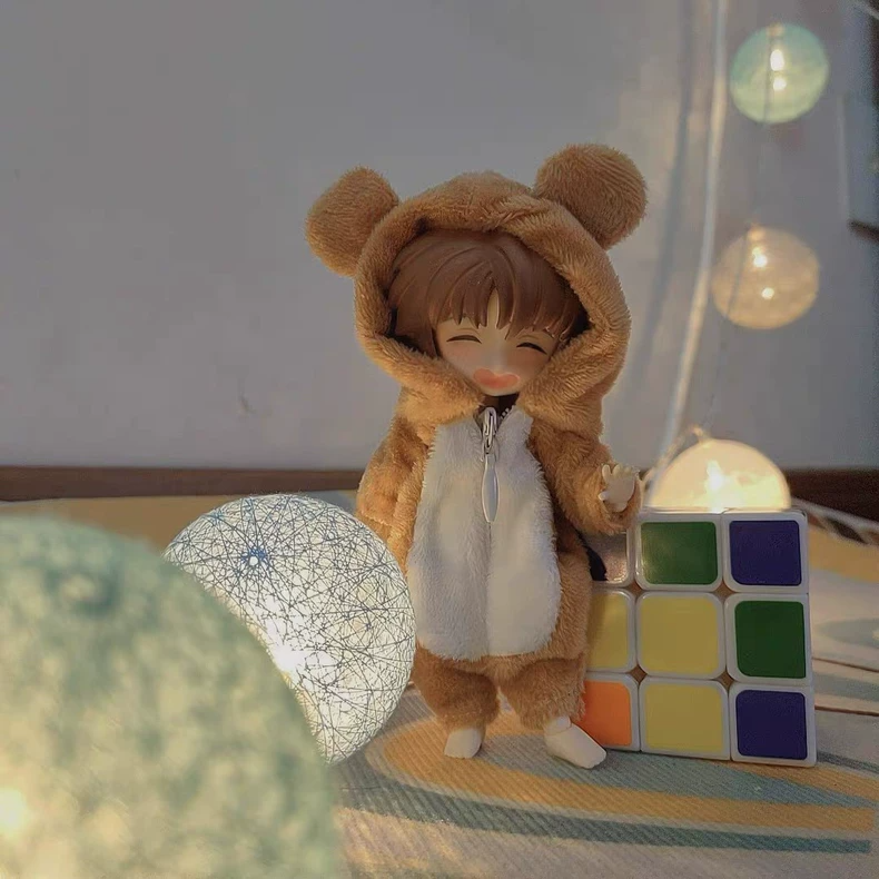 Adorable Bear Onesie Outfit for OB11 & BJD Dolls – Plush & Premium Quality - Image 2
