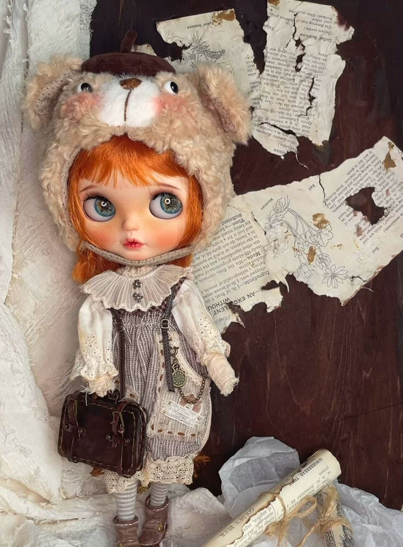Whimsical Bear-Themed Blythe Doll Outfit: Vintage Charm & Premium Quality Accessories - Image 2