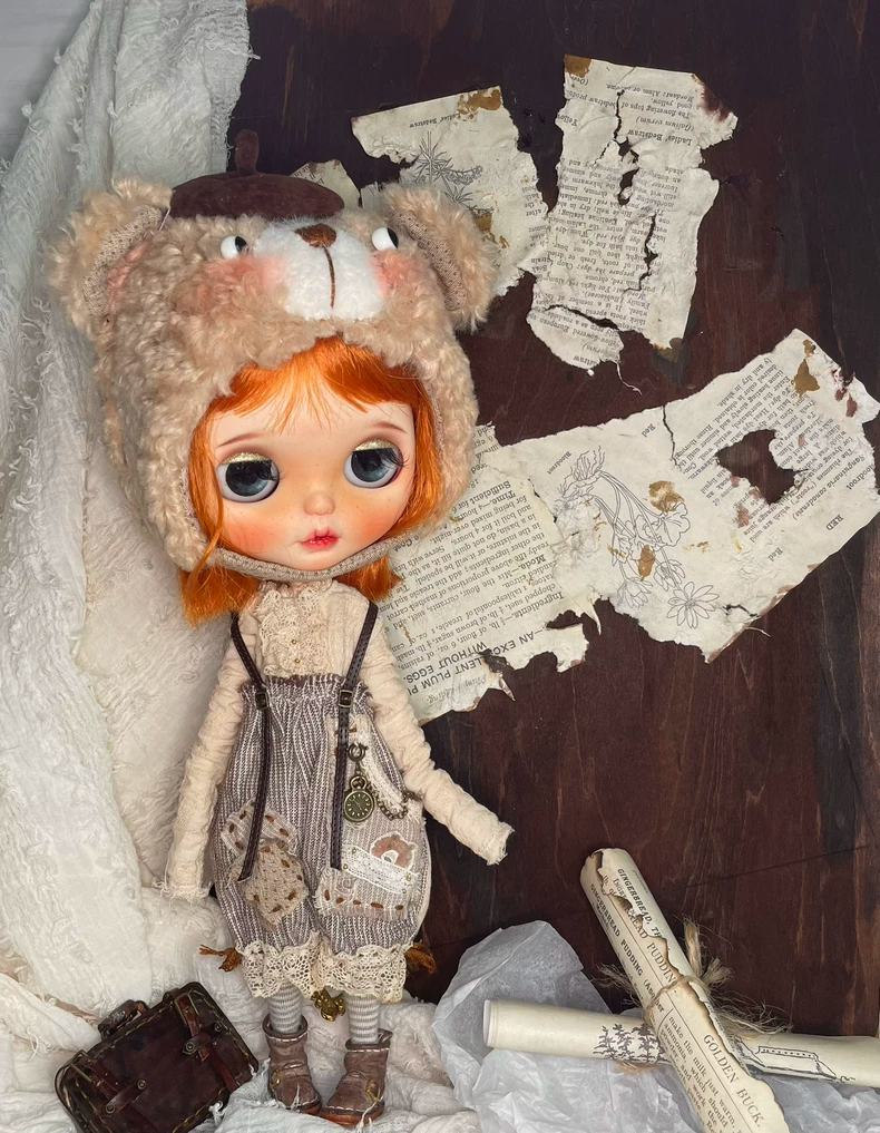 Whimsical Bear-Themed Blythe Doll Outfit: Vintage Charm & Premium Quality Accessories - Image 5