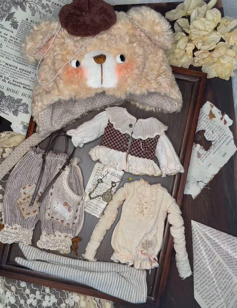 Whimsical Bear-Themed Blythe Doll Outfit: Vintage Charm & Premium Quality Accessories - Image 7