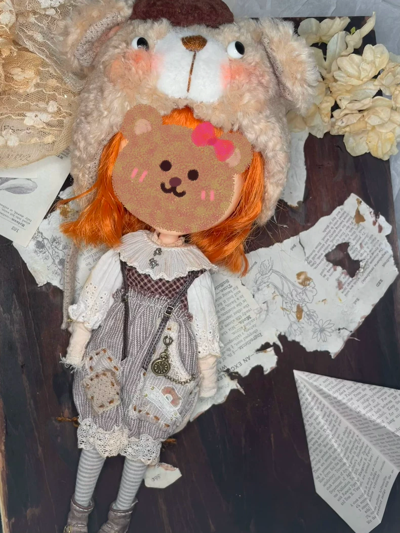 Whimsical Bear-Themed Blythe Doll Outfit: Vintage Charm & Premium Quality Accessories - Image 8