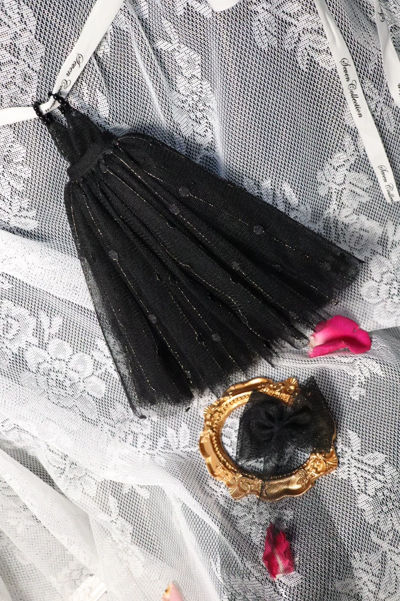 Gothic Elegance BLYTHE Doll Outfit - Black Tulle Skirt & Headpiece for AZ19 OB24 OB22 - Premium Collector Fashion - Image 7