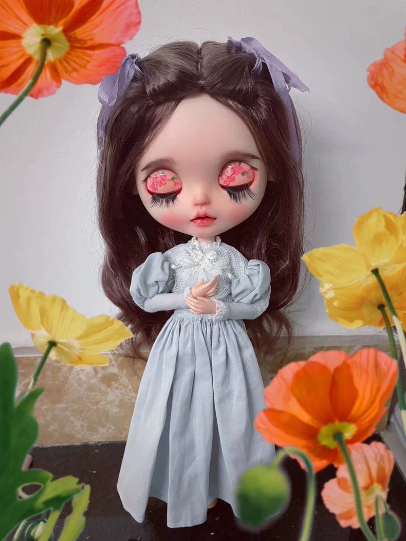 Vintage Blythe Doll Dress Collector White Lace Satin Adjustable Outfit - Image 7