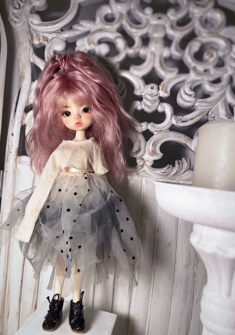 Vintage Apocalypse BLYTHE Doll Outfit – Handcrafted Tea-Dyed & Rust-Tinted Elegance - Image 7