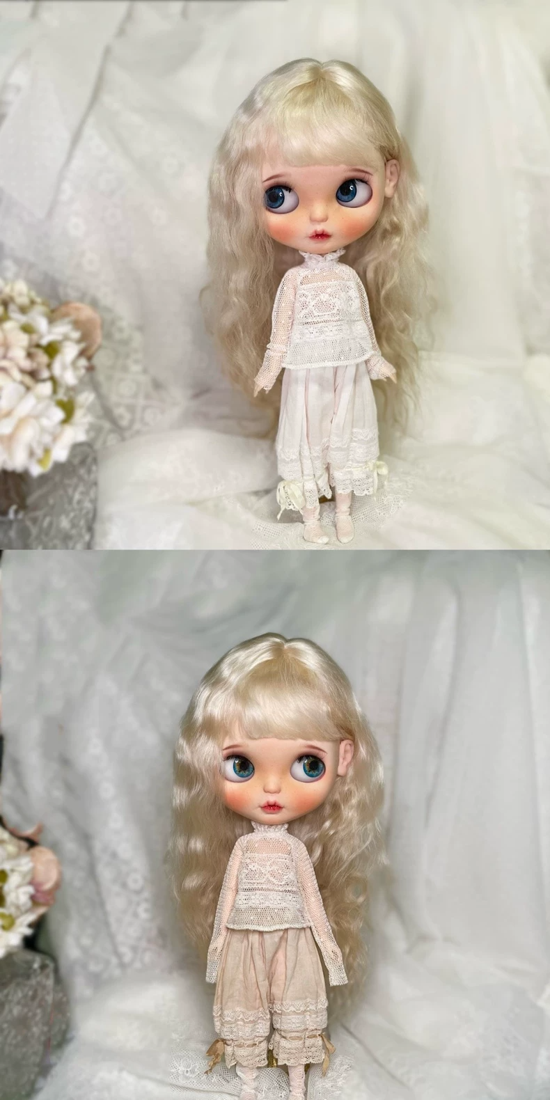 Elegant Blythe Doll Outfit: Vintage Lace Ensemble with Deluxe Accessories - Image 4