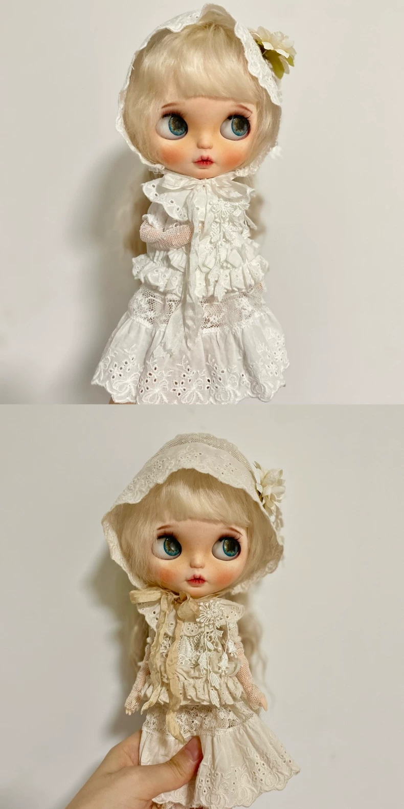 Elegant Blythe Doll Outfit: Vintage Lace Ensemble with Deluxe Accessories - Image 8
