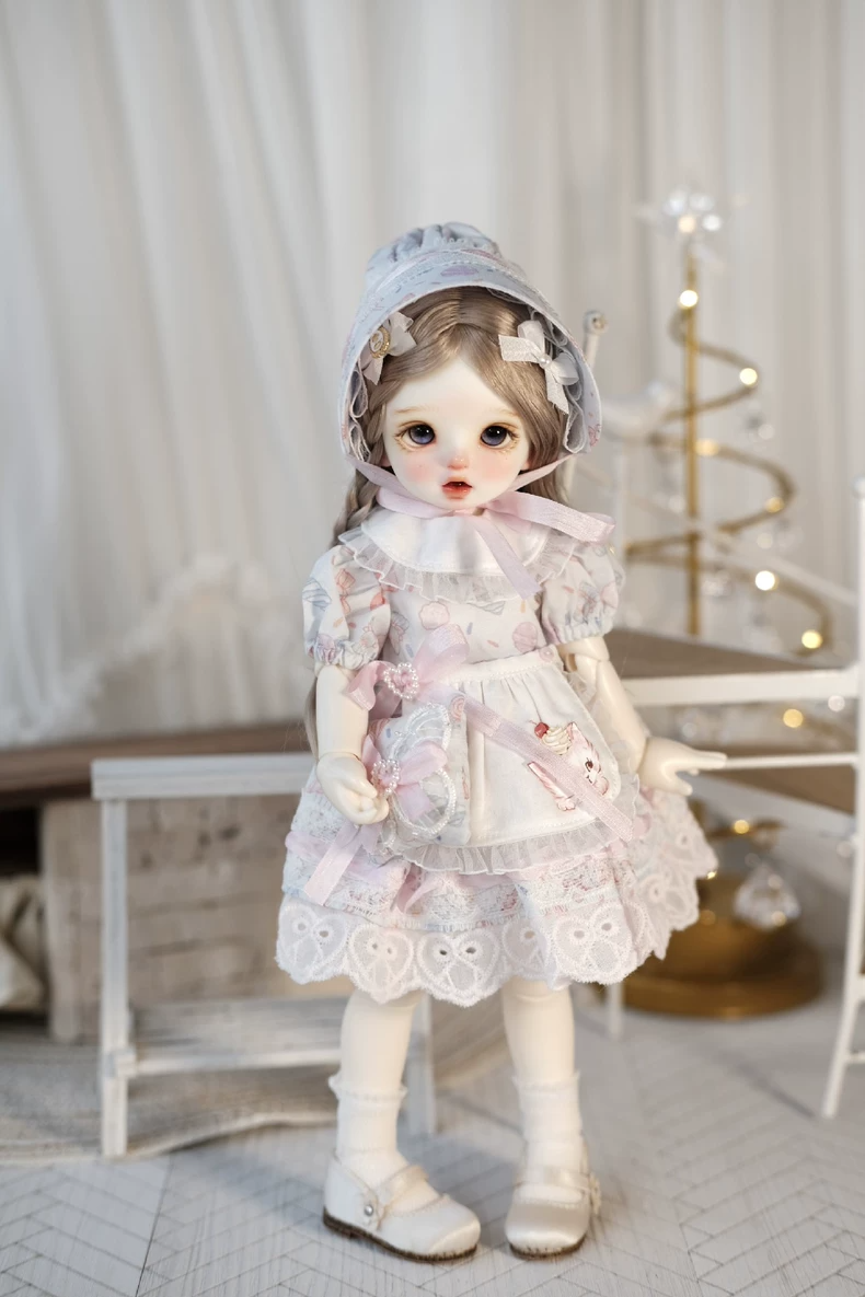 Whimsical Pastel BJD 1/6 Doll Outfit – Sweet Lace Trims & Charming Accessories - Image 4