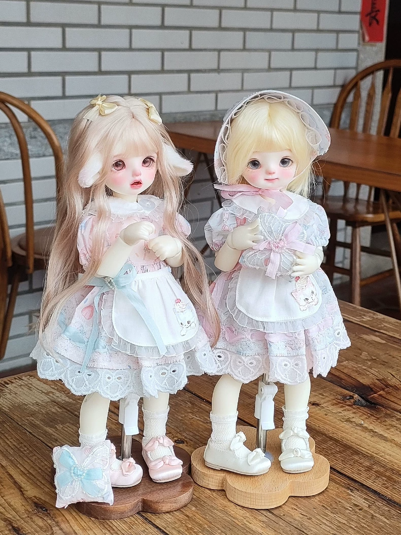 Whimsical Pastel BJD 1/6 Doll Outfit – Sweet Lace Trims & Charming Accessories - Image 7
