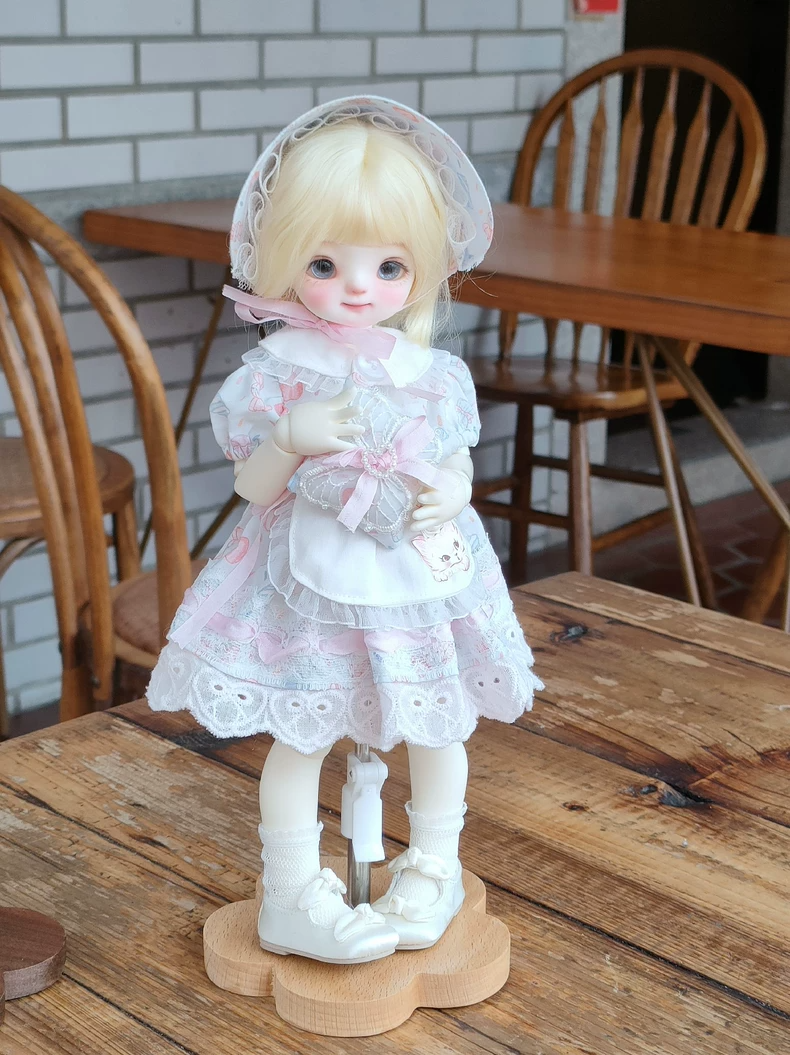 Whimsical Pastel BJD 1/6 Doll Outfit – Sweet Lace Trims & Charming Accessories - Image 8
