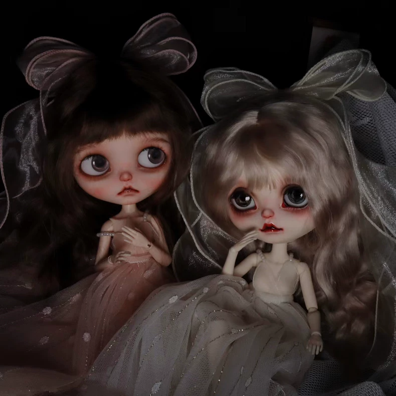 Romantic BLYTHE Doll Outfit Elegant Two-Piece Set with Headpiece for OB22 OB24 AZ19 Joints Lightweight Tulle Dress - Image 2