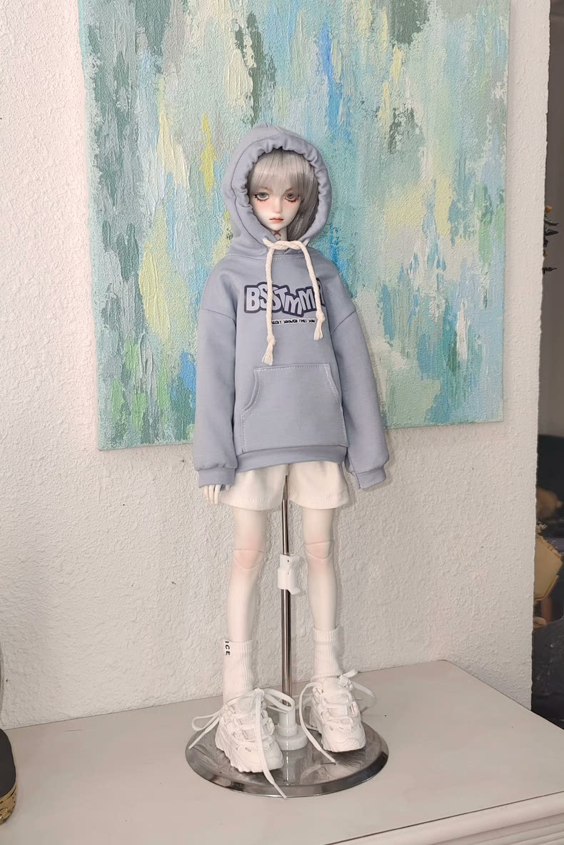 Stylish Blue & Black BJD 1/4 Hoodie & Shorts Outfit – Versatile, Comfortable & High-Quality Doll Clothes - Image 1