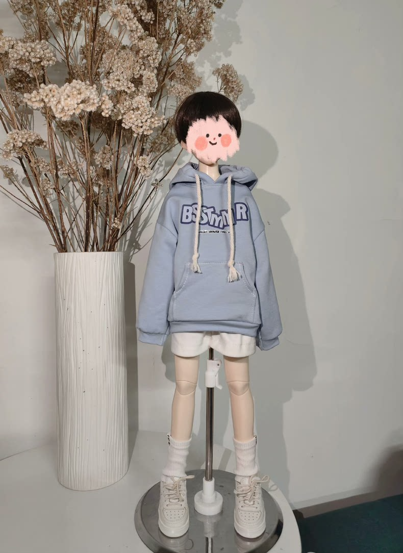 Stylish Blue & Black BJD 1/4 Hoodie & Shorts Outfit – Versatile, Comfortable & High-Quality Doll Clothes - Image 3