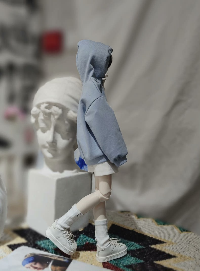 Stylish Blue & Black BJD 1/4 Hoodie & Shorts Outfit – Versatile, Comfortable & High-Quality Doll Clothes - Image 4