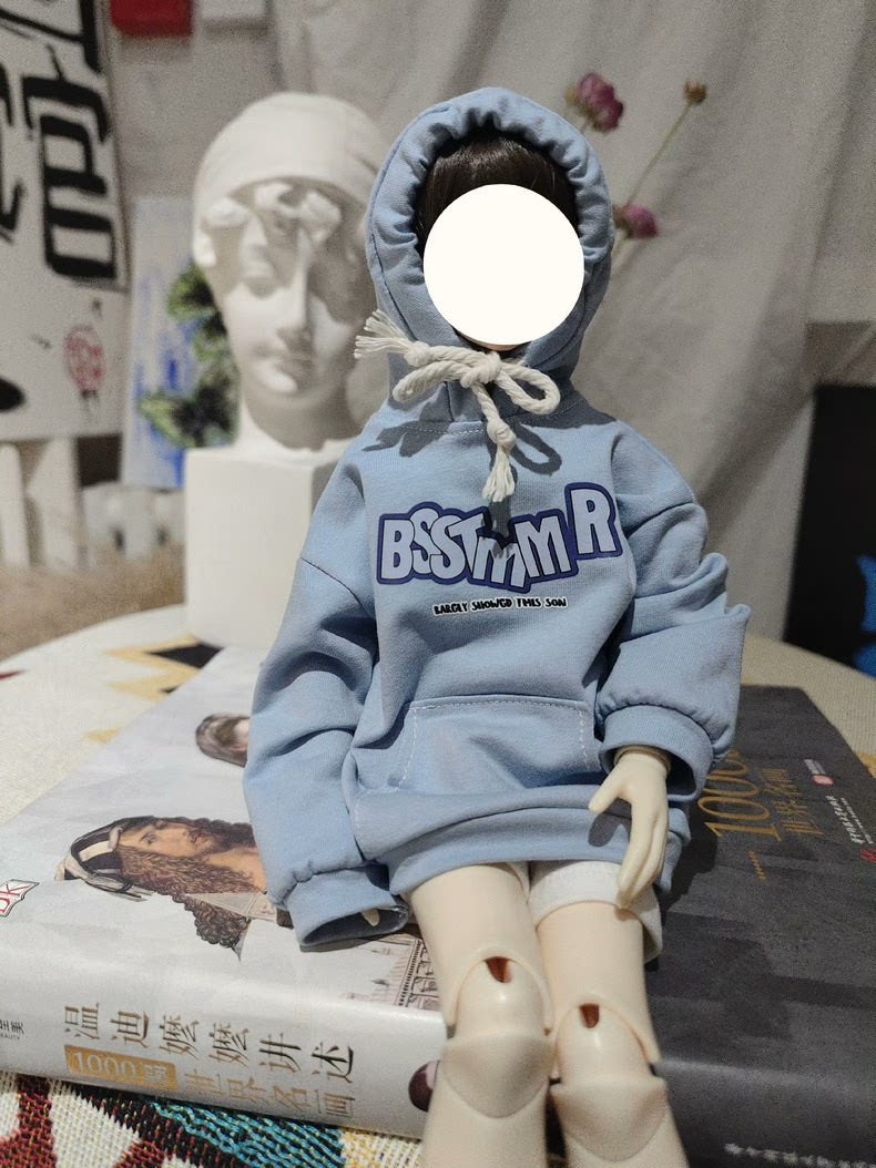 Stylish Blue & Black BJD 1/4 Hoodie & Shorts Outfit – Versatile, Comfortable & High-Quality Doll Clothes - Image 5