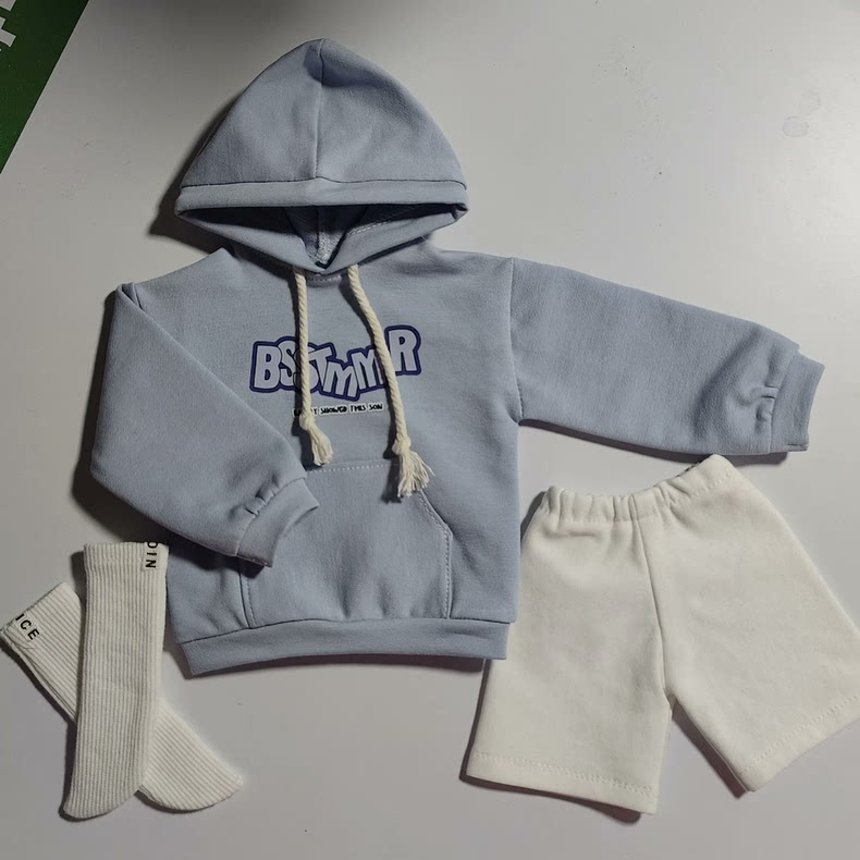 Stylish Blue & Black BJD 1/4 Hoodie & Shorts Outfit – Versatile, Comfortable & High-Quality Doll Clothes - Image 8
