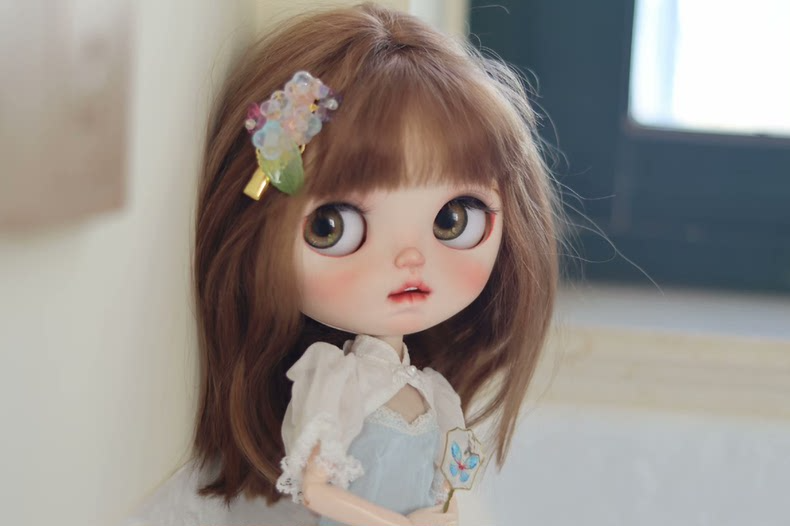 Silk & Lace Spring Floral Blythe Doll Dress | Elegant Cherry Blossom Lily of Valley Outfit | Handmade Luxury Ensemble - Image 6