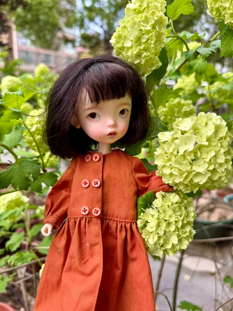 BLYTHE Vintage-Modern Orange Dress Outfit with Headband & Socks – Premium Collectible Handcrafted Timeless Elegance - Image 6