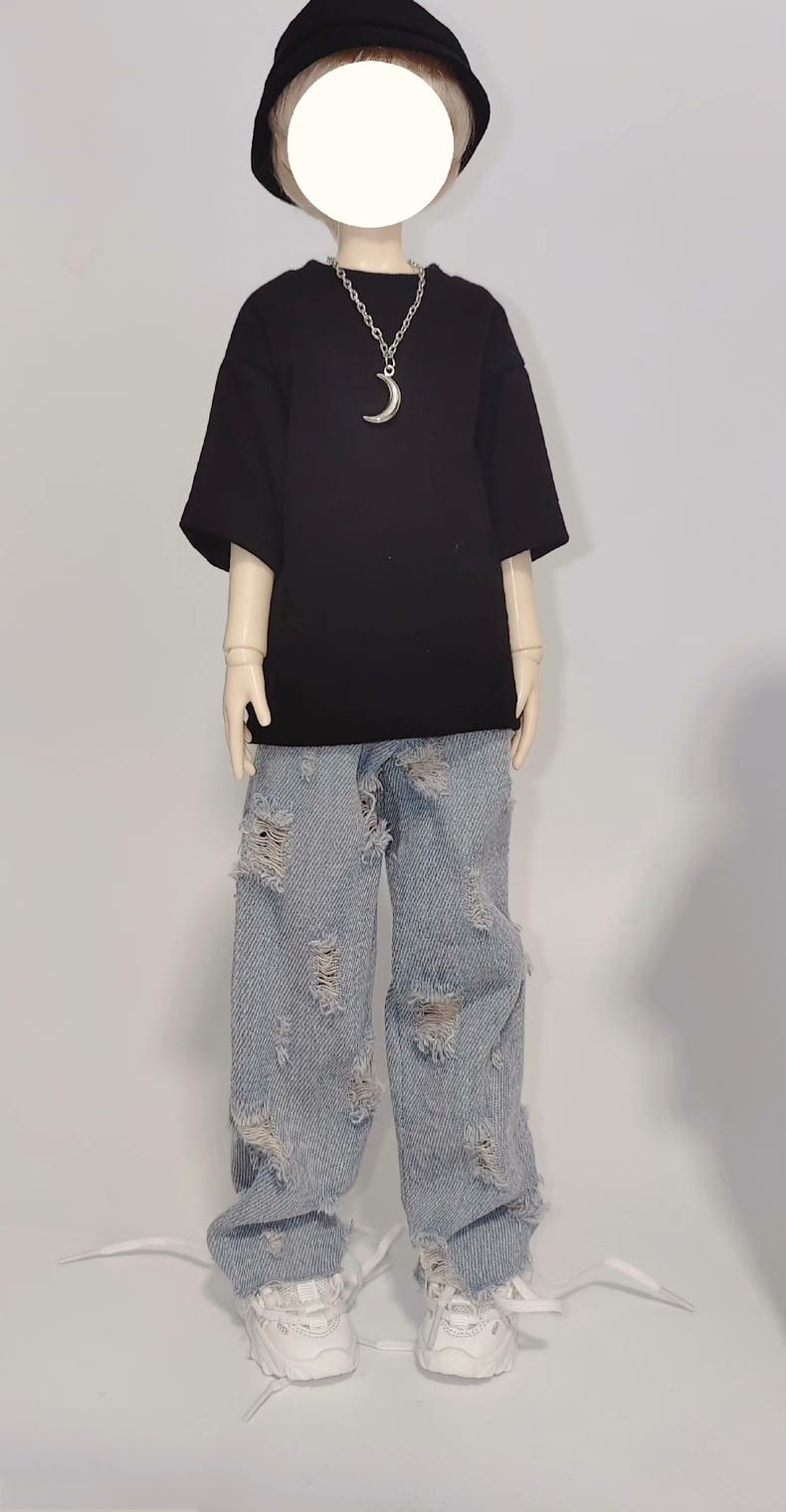 Handmade Distressed Jeans for BJD Dolls | Custom 1/4 Outfit | Premium Denim Collection - Image 1
