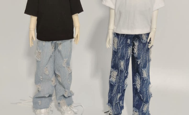 Handmade Distressed Jeans for BJD Dolls | Custom 1/4 Outfit | Premium Denim Collection - Image 3