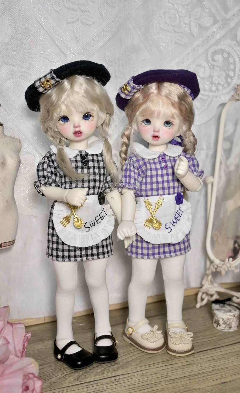 Adorable 1/6 BJD Baker Outfit – Sweet Beret & Apron Set for Dolls - Image 3