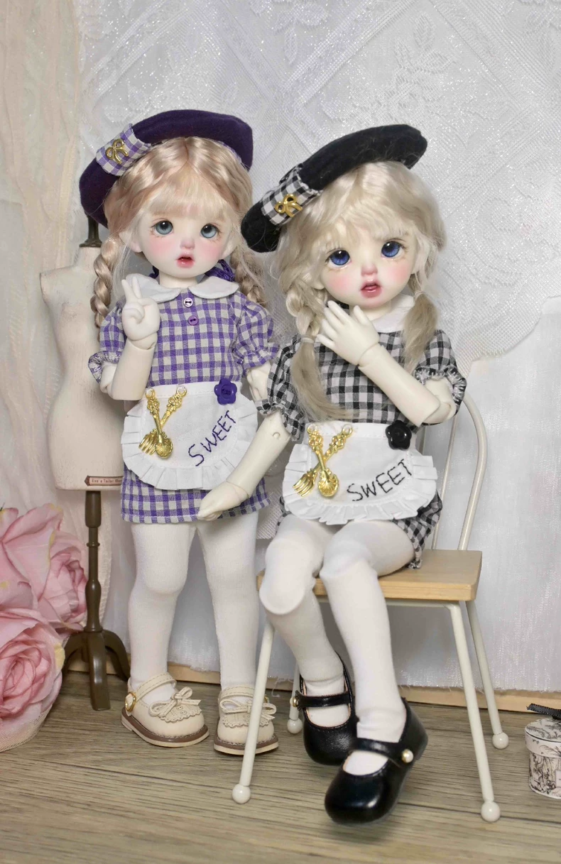 Adorable 1/6 BJD Baker Outfit – Sweet Beret & Apron Set for Dolls - Image 4