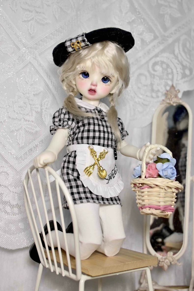 Adorable 1/6 BJD Baker Outfit – Sweet Beret & Apron Set for Dolls - Image 8