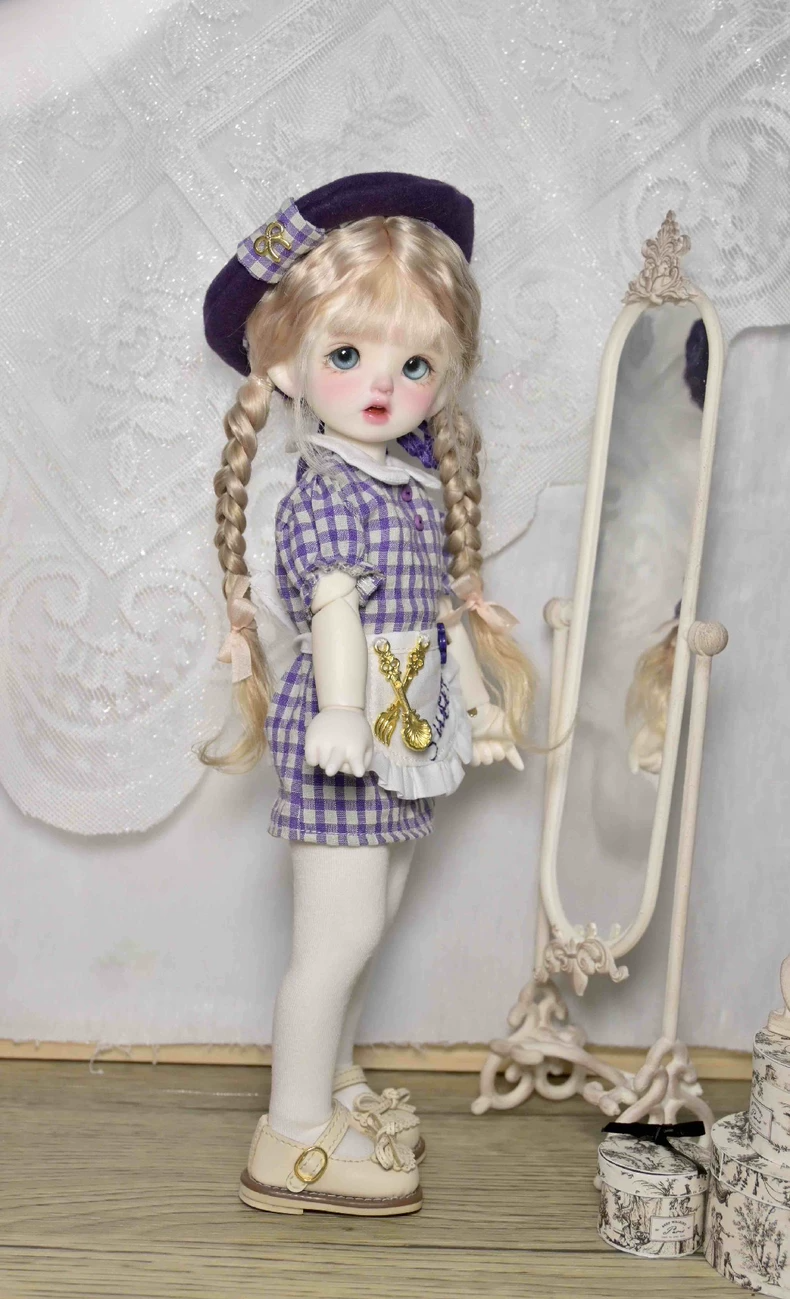 Adorable 1/6 BJD Baker Outfit – Sweet Beret & Apron Set for Dolls - Image 9