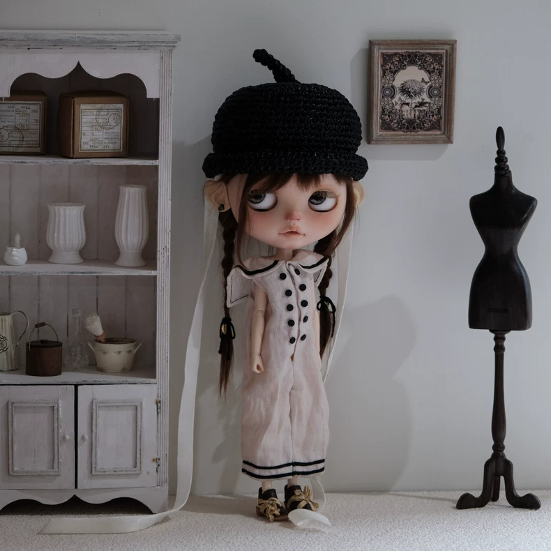 Vintage Nautical Blythe Sailor Jumpsuit Outfit w/ Beret & Accessories - Premium Collector - Image 1