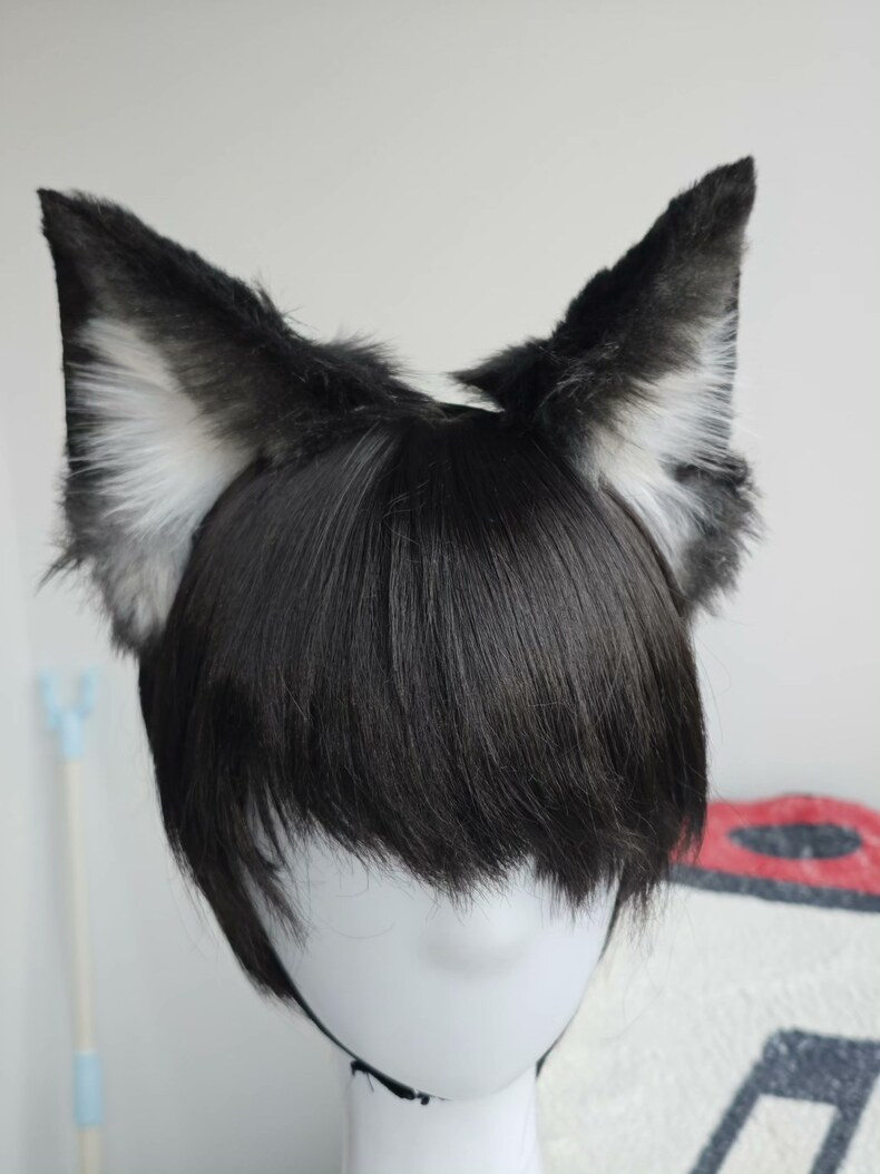 Handmade Adjustable Wolf Ears – Realistic Fur Clip-On - Image 1
