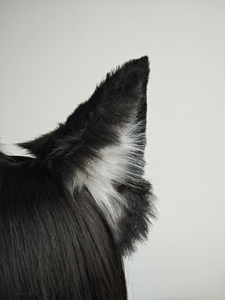 Handmade Adjustable Wolf Ears – Realistic Fur Clip-On - Image 3
