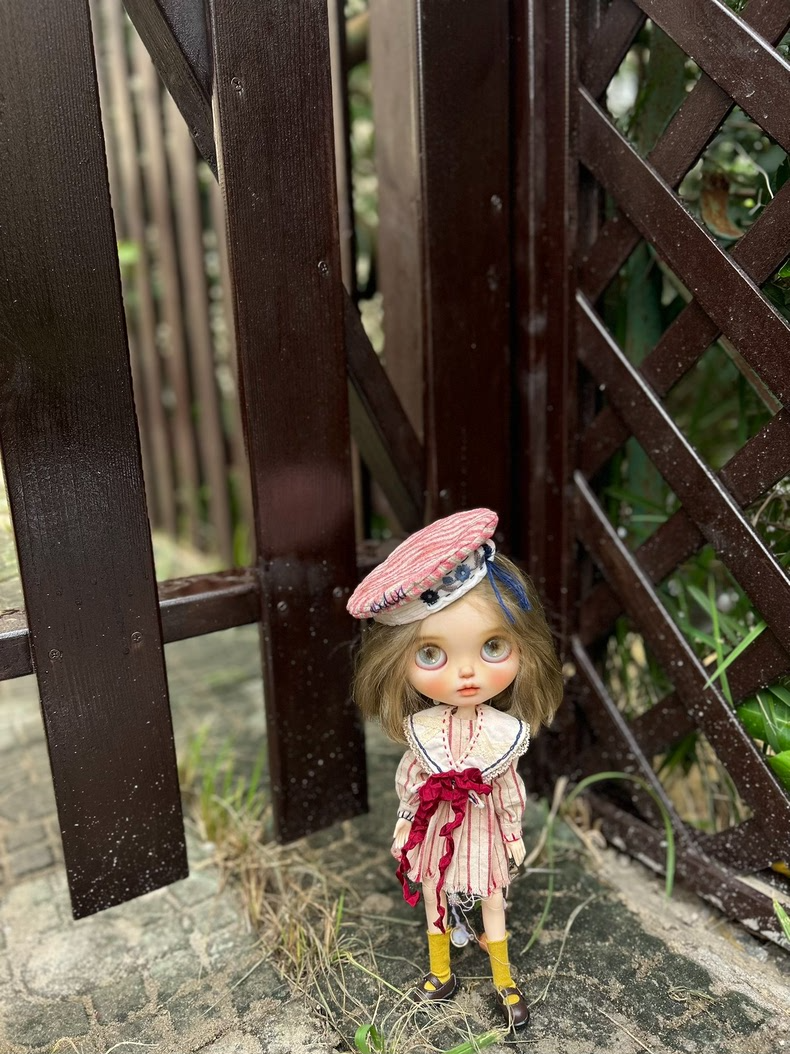 Vintage Nautical Blythe Doll Outfit – Retro Elegance Dress, Hat & Socks | Customizable & High-Quality - Image 1