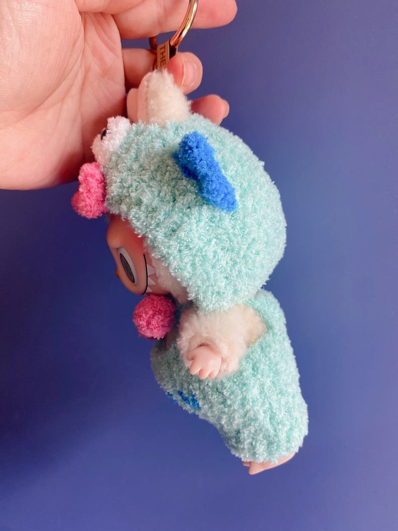 Whimsical Labubu Plush Outfit: Pastel Mint & Pom-Pom Hood for POP MART Blind Box Collectibles - Image 7