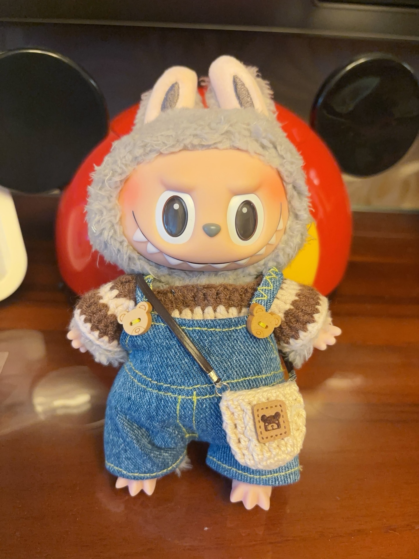 Adorable Handmade Labubu Outfit – Customizable Knit Sweater & Denim Overalls – Perfect Fit for Collectors! - Image 8