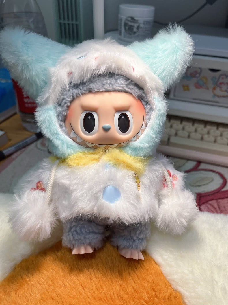 Festive LABUBU Doll Christmas Outfit – Cozy Cat Hat & Plush Attire for Holiday Joy - Image 4