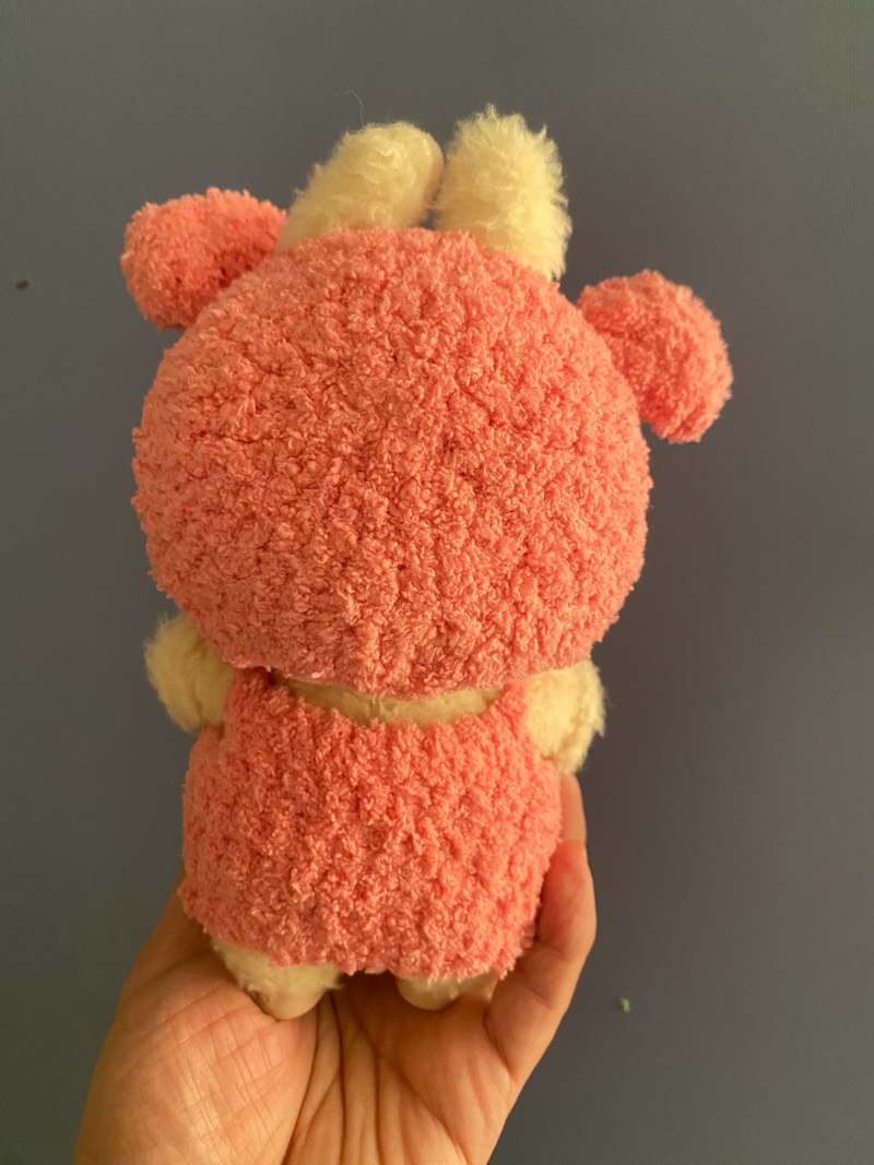 Charming Labubu Teddy Bear Outfit – Plush Pink & White Costume for POP MART Collectibles - Image 5