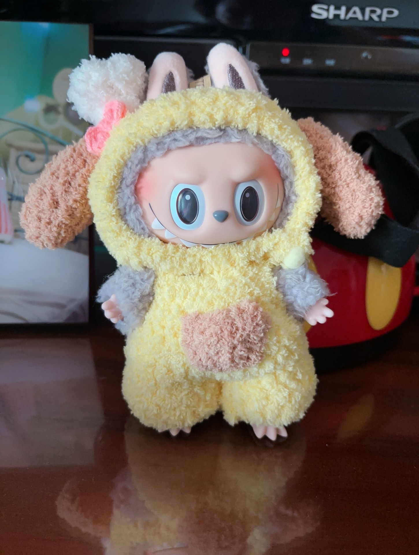 Cozy LABUBU Plush Outfit – Vibrant Hat & Bodysuit for Collectible Dolls - Image 4