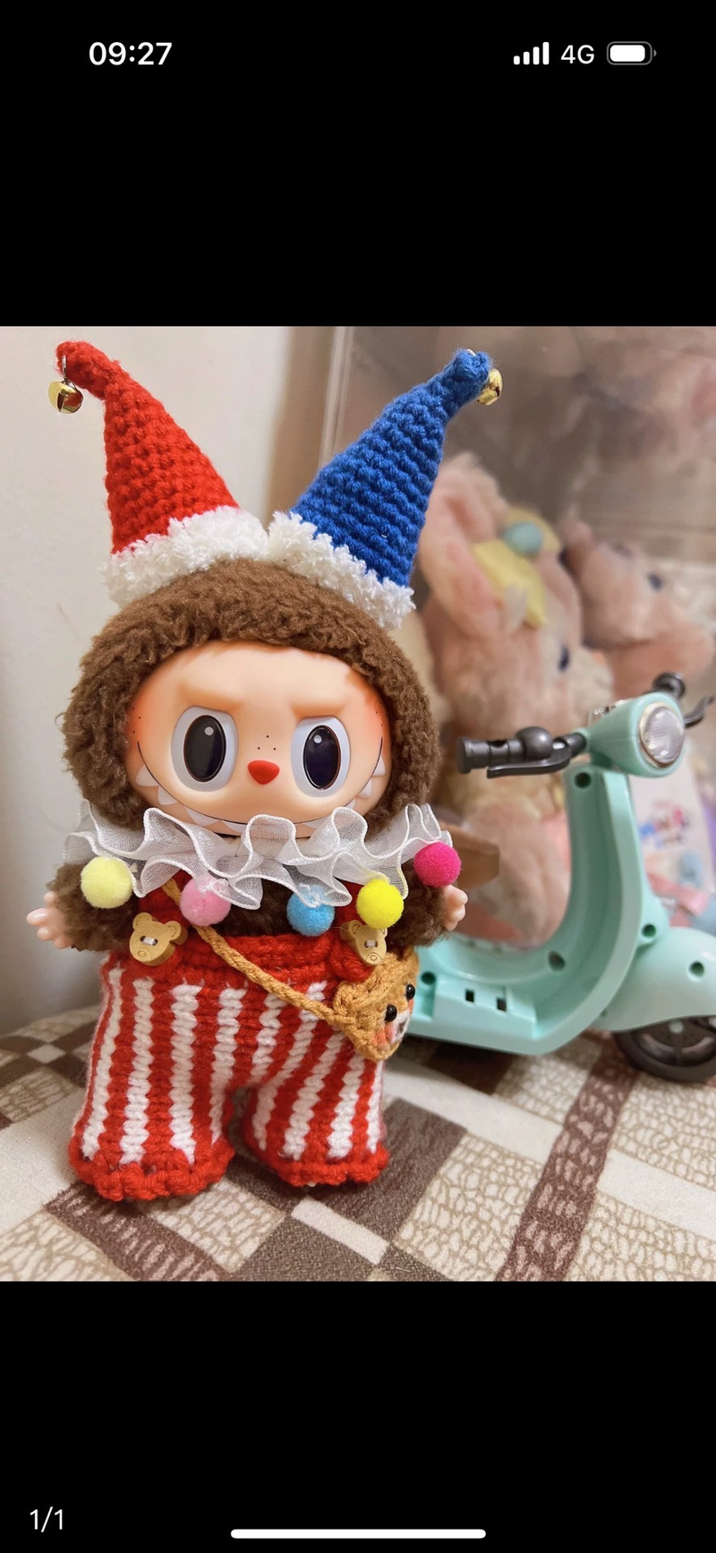 Whimsical Clown Labubu Doll Outfit: Vibrant Stripes, Festive Pom-Poms & Premium Craftsmanship - Image 8
