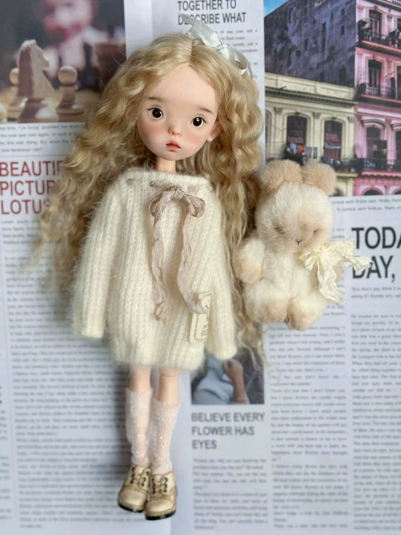 Charming Blythe Doll Outfit – Cozy Woolen Sweater, Hat & Socks | Customizable & Elegant - Image 6