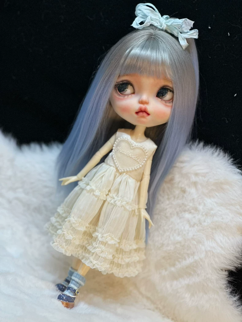 Exquisite Blythe Doll Dress: Elegant Lace & Heart Embellishment for ob22, ob24, ob26 - Image 6