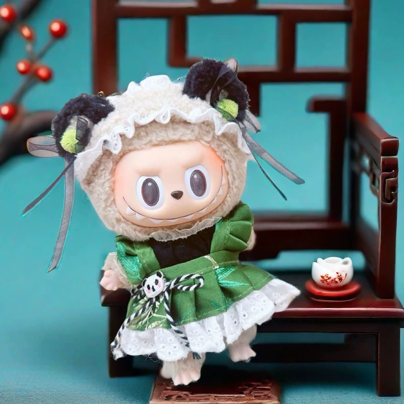 Adorable Panda Labubu Doll Outfit – Soft Plush & Cotton, Adjustable & Durable - Image 2