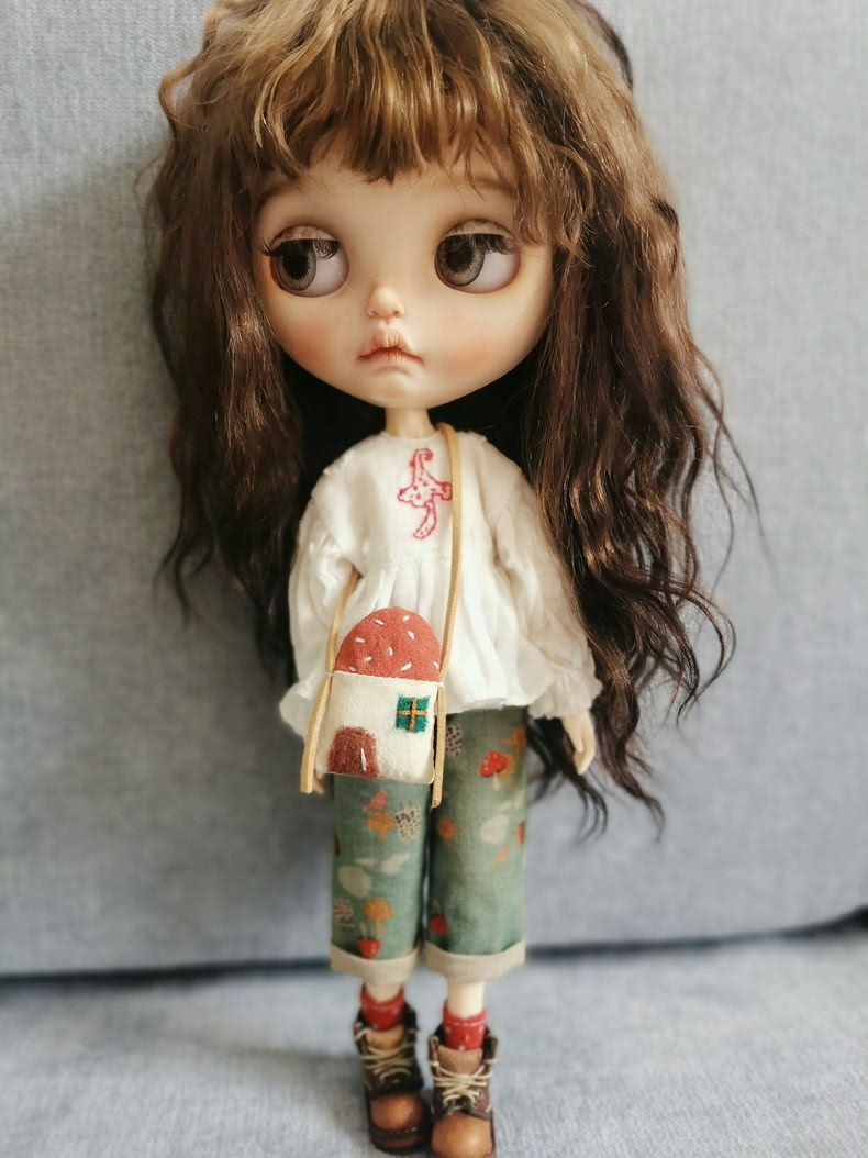 Whimsical Mushroom Blythe Doll Outfit – Vintage Charm & Playful Elegance - Image 1