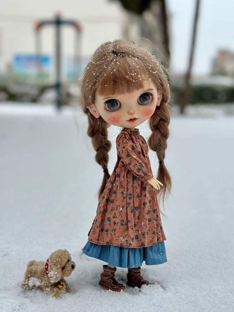 Vintage BLYTHE Floral Dress Set – Elegant Terracotta & Teal Outfit with Lace Accents - Image 4
