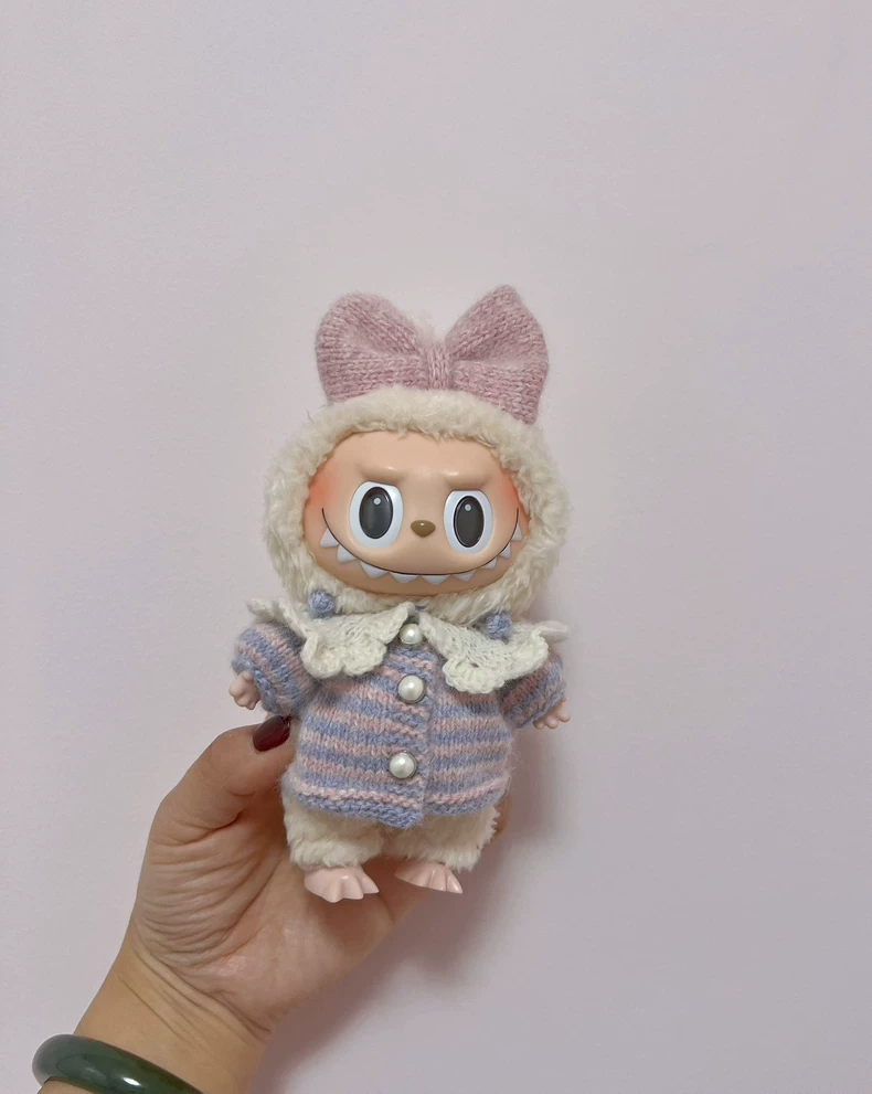 Handmade Pastel Labubu Doll Sweater with Bow – Cozy, Stylish & Collectible - Image 2