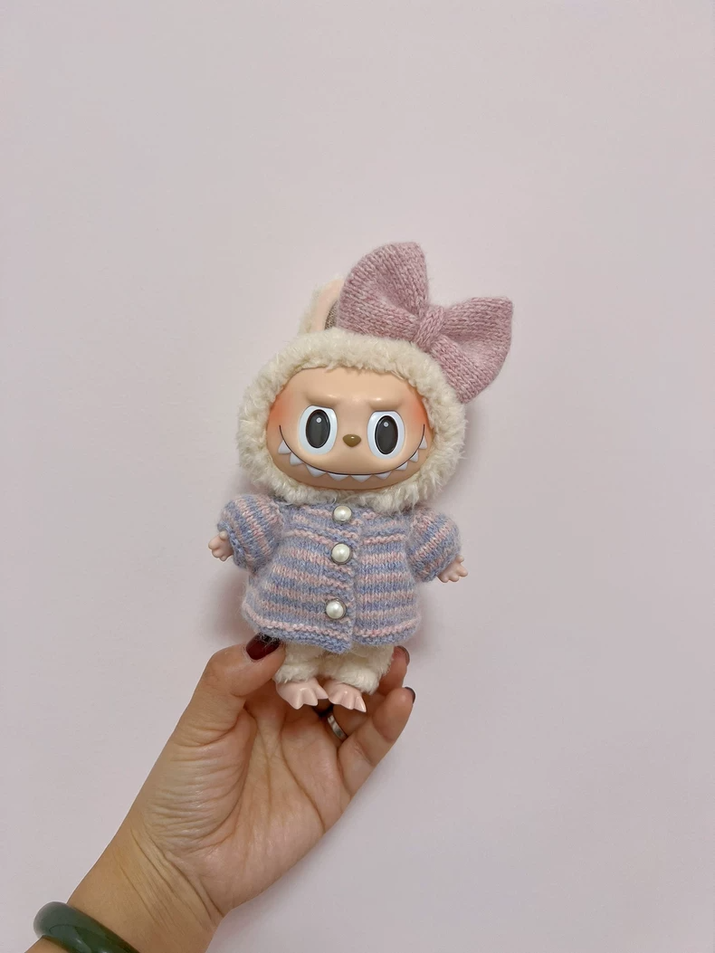 Handmade Pastel Labubu Doll Sweater with Bow – Cozy, Stylish & Collectible - Image 3