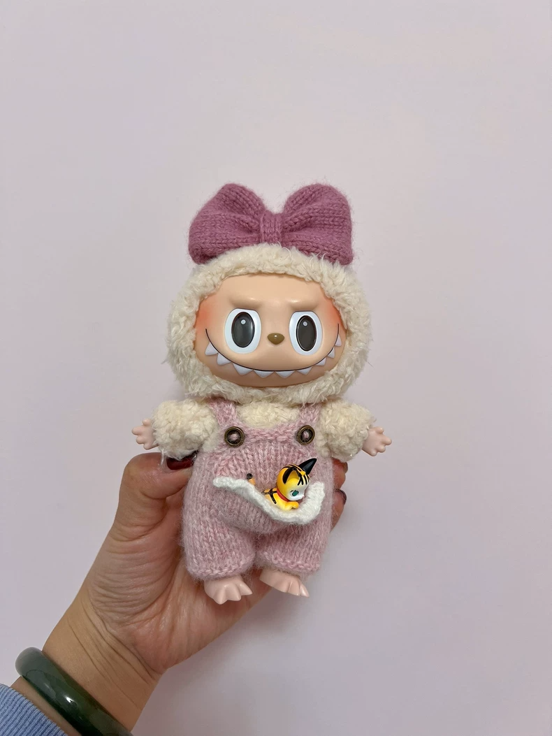 Custom Knit Labubu Doll Outfit – Soft Yarn, Pastel Colors, Durable & Stylish - Image 1