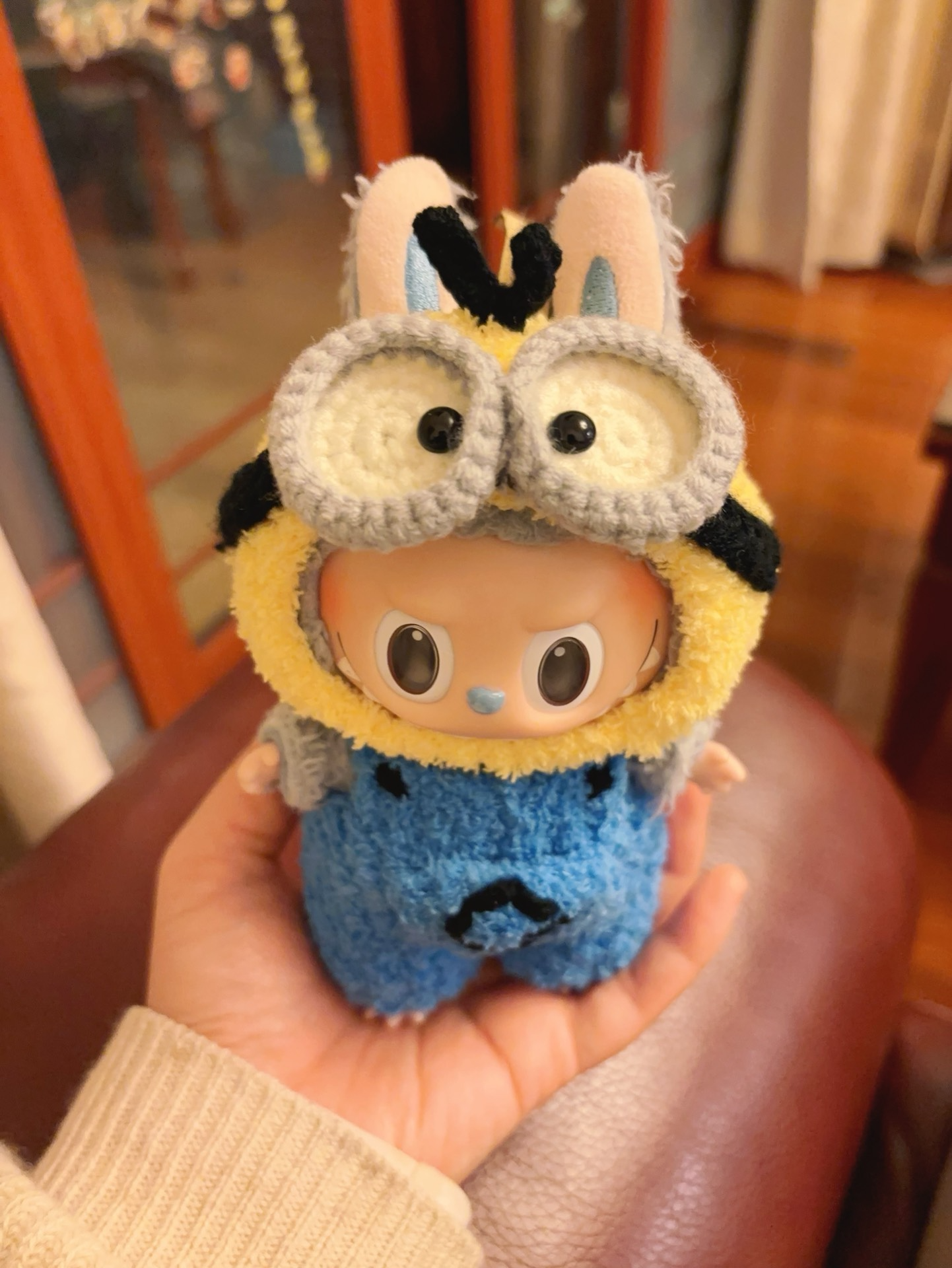 Handmade LABUBU Doll Outfit – Plush Jumpsuit & Hat, Vibrant Yellow & Blue, Cozy & Customizable - Image 5