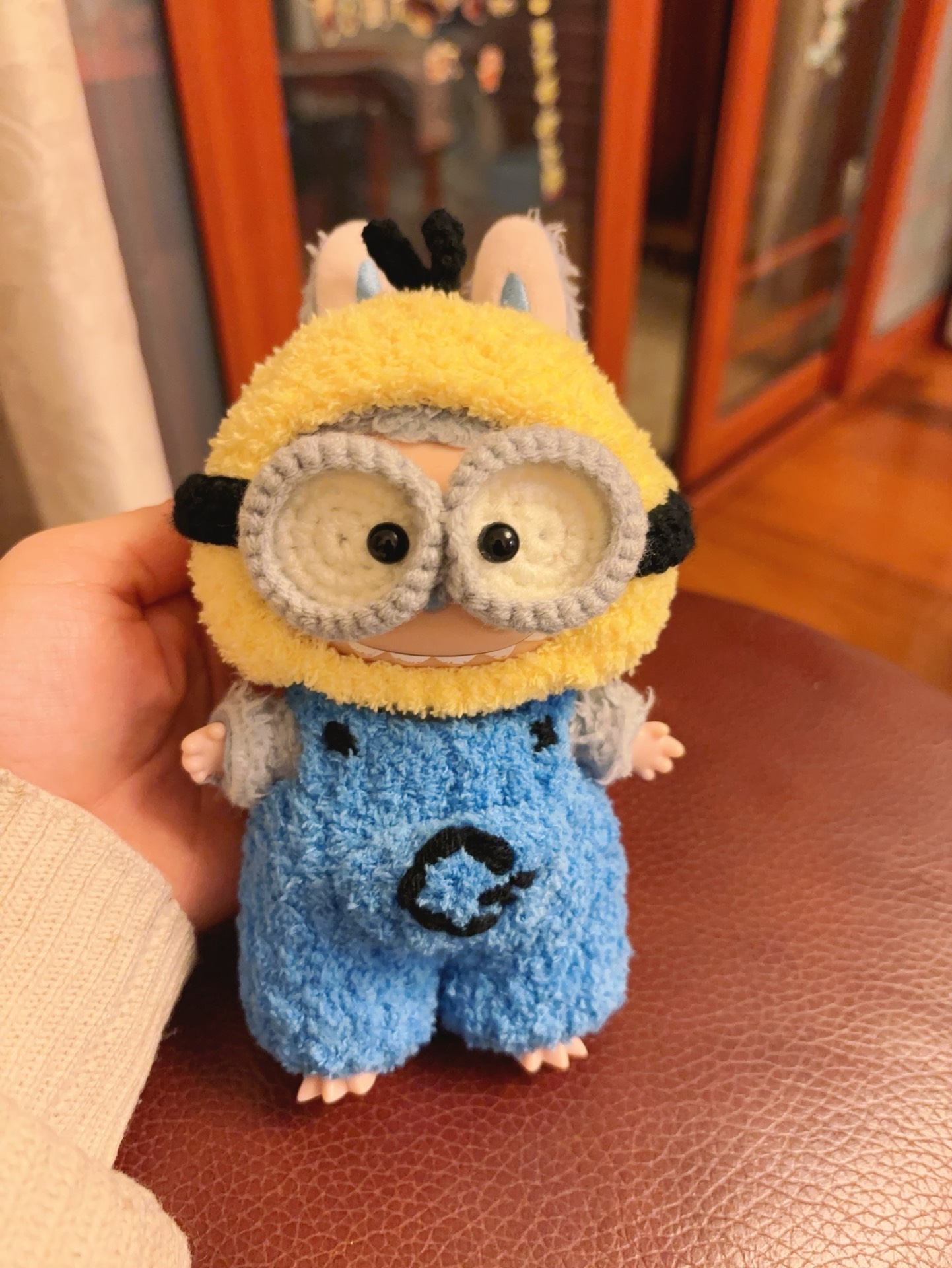 Handmade LABUBU Doll Outfit – Plush Jumpsuit & Hat, Vibrant Yellow & Blue, Cozy & Customizable - Image 6